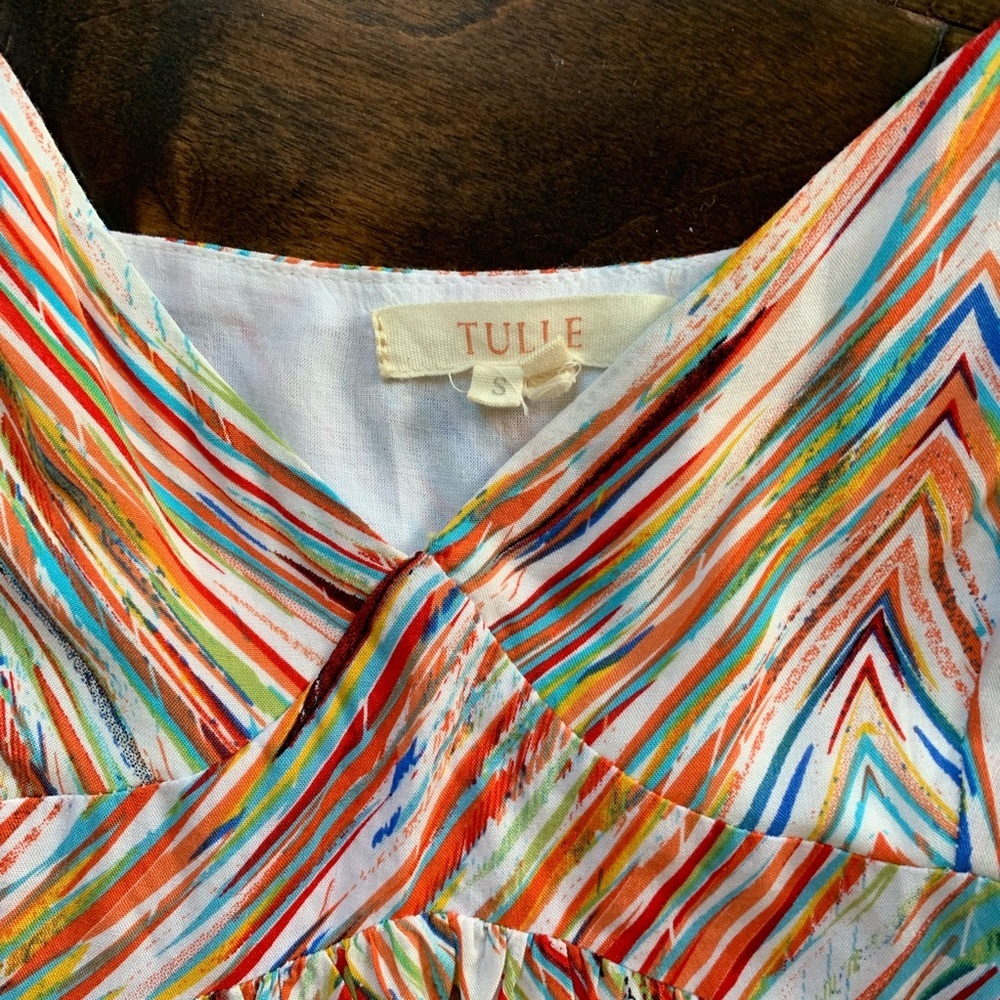{Tulle} Maxi Geometric Multicolor Dress Size‎ Small - Picture 3 of 4